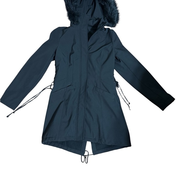 a.n.a Jackets & Blazers - a.n.a Black Utility Jacket with Hood and Drawstring